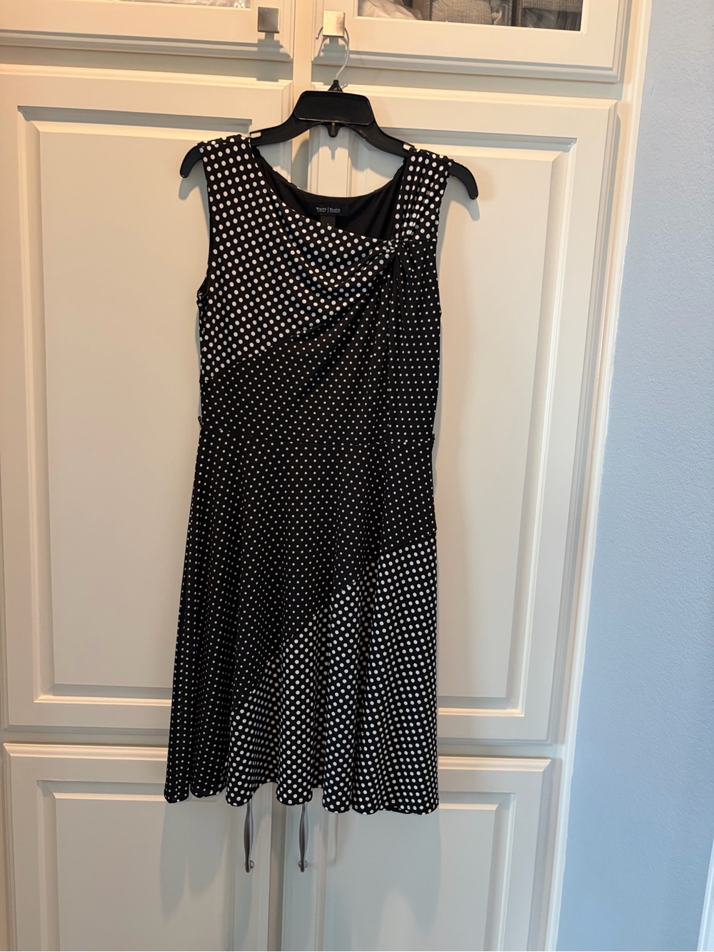 White House Black Market Black and White Polka Dot Midi Dress